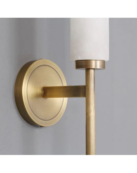 Spain imported marble Scandinavian simple light luxury hotel B&B living room bedroom bedside copper wall lamps