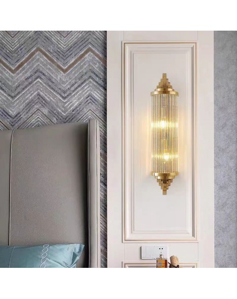 Post-modern light luxury wall lamp living room background wall creative personality hotel aisle stairs bedroom bedside crystal wall lamps