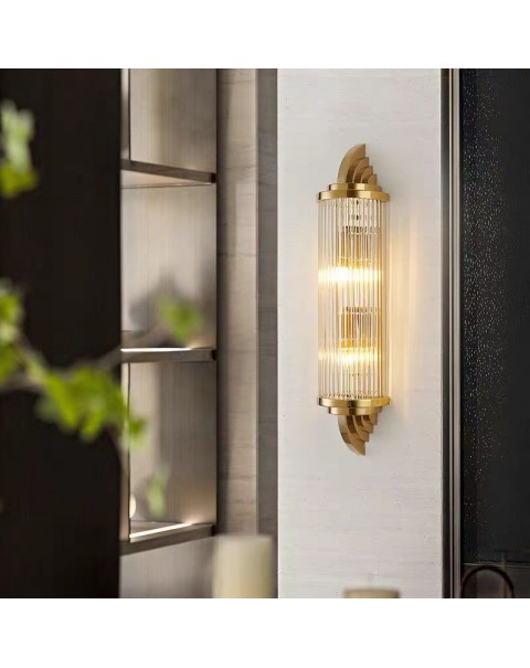 Post-modern light luxury wall lamp living room background wall creative personality hotel aisle stairs bedroom bedside crystal wall lamps