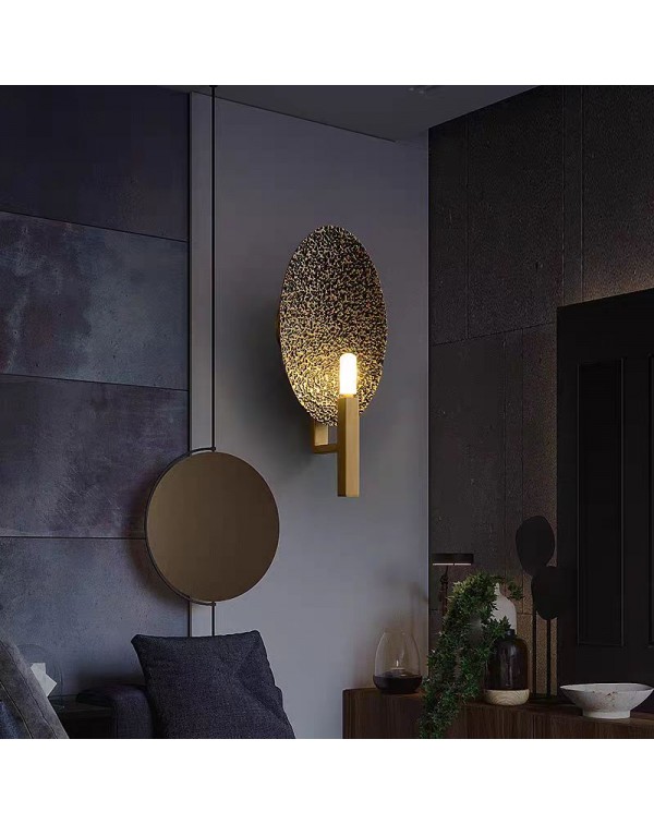 Post-modern light luxury wall lamp copper creative...