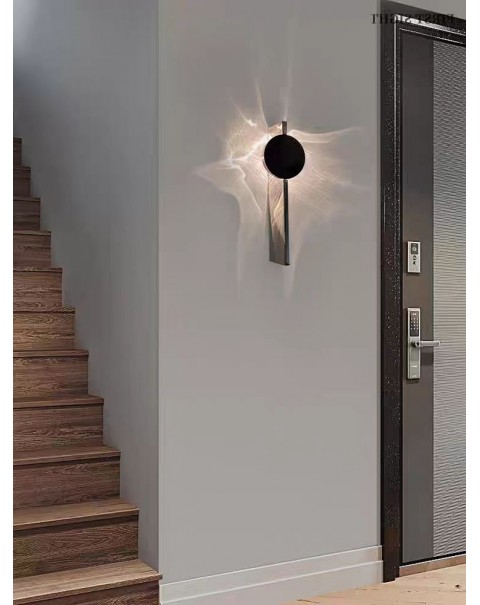 Wall lamp bedroom 2024 new angel eyes rotating living room background wall lamp staircase lamp bedside lamp ambient light