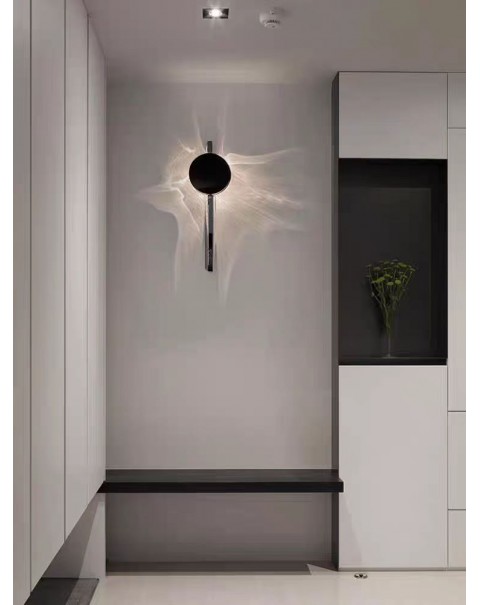 Wall lamp bedroom 2024 new angel eyes rotating living room background wall lamp staircase lamp bedside lamp ambient light