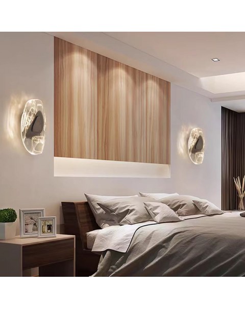 Light luxury crystal bedside wall lamp post-modern creative design study bedroom lamp living room sofa TV background wall light