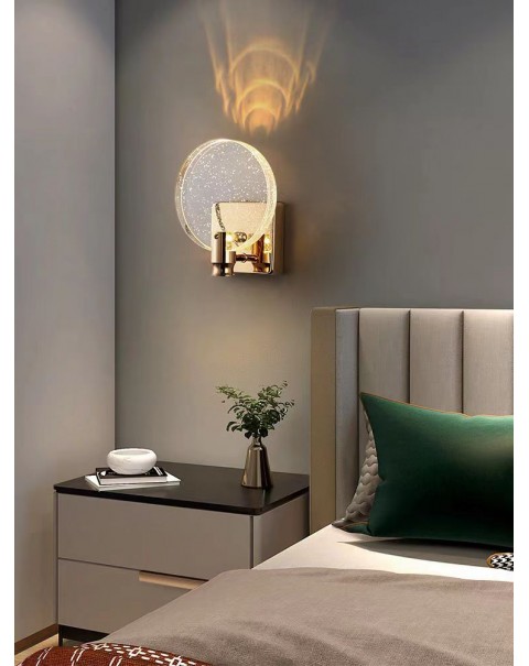 Wall lamp bedroom bedside lamp light luxury bubble crystal creative living room decorative TV background wall lights