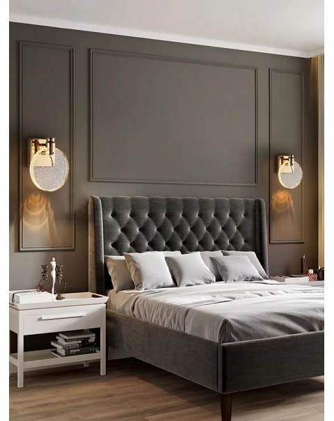 Wall lamp bedroom bedside lamp light luxury bubble crystal creative living room decorative TV background wall lights