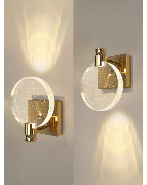 Wall lamp bedroom bedside lamp light luxury bubble crystal creative living room decorative TV background wall lights