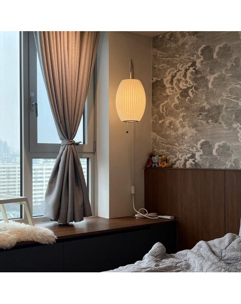 Year round park copper lamp modern light luxury minimalist metal silk living room sofa bedroom bedside swing arm wall sconce