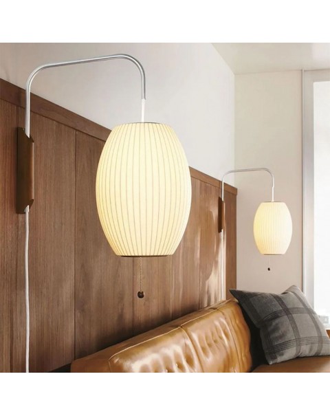 Year round park copper lamp modern light luxury minimalist metal silk living room sofa bedroom bedside swing arm wall sconce