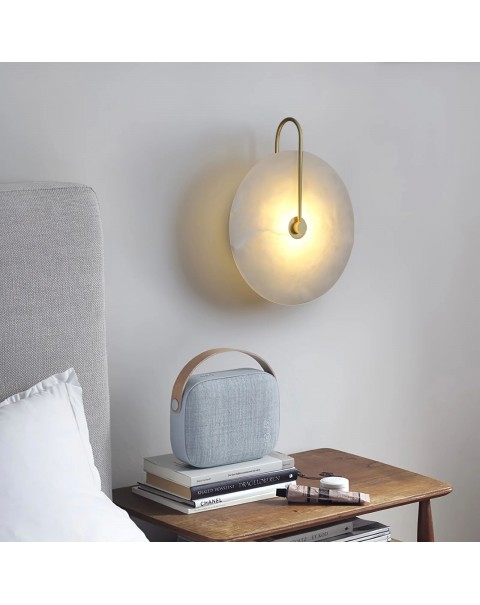 Scandinavian marble modern minimalist bedside lamp full copper new Chinese bedroom creative background wall living room aisle wall lamps