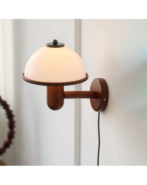 Wabi-sabi style solid wood art Japanese retro wall lamp Scandinavian creative living room wall bedroom bedside study reading lamps and lanterns