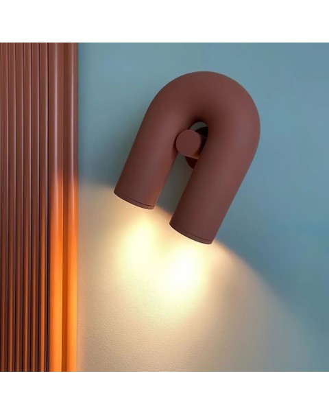 Danish designer U-shaped minimalist creative LED bedside reading lamp simple personality living room background wall water pipe wall light