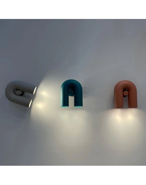 Danish designer U-shaped minimalist creative LED bedside reading lamp simple personality living room background wall water pipe wall light