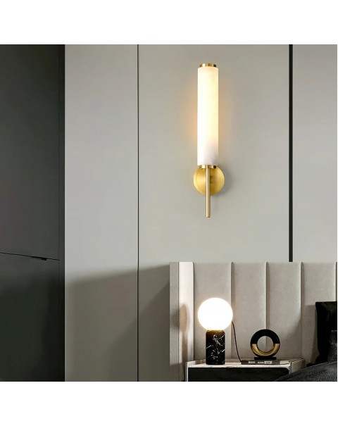 Spain imported marble Scandinavian simple light luxury hotel B&B living room bedroom bedside full copper wall lamps