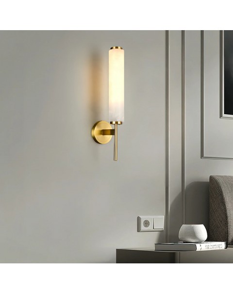 Spain imported marble Scandinavian simple light luxury hotel B&B living room bedroom bedside full copper wall lamps