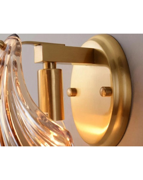 Shell wall lamp all copper light luxury living room background wall bedside personalised creative bedroom copper light
