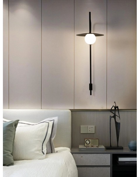 Post-modern Scandinavian style simple creative personality living room background wall aisle corridor balcony flying saucer wall light