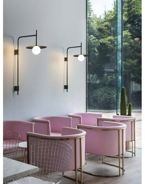 Post-modern Scandinavian style simple creative personality living room background wall aisle corridor balcony flying saucer wall light