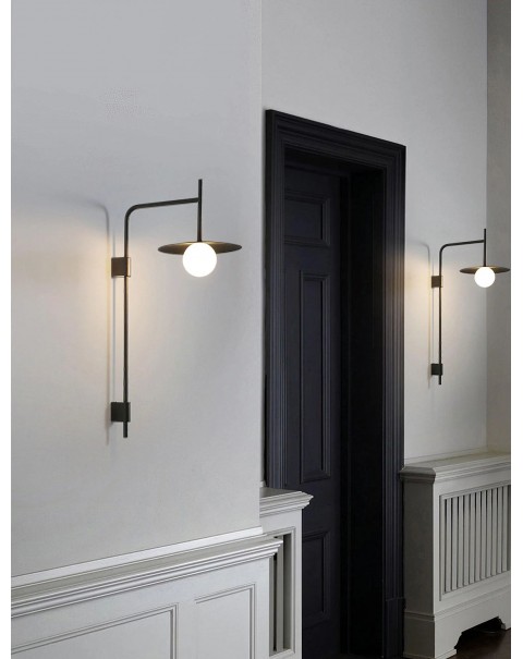 Post-modern Scandinavian style simple creative personality living room background wall aisle corridor balcony flying saucer wall light