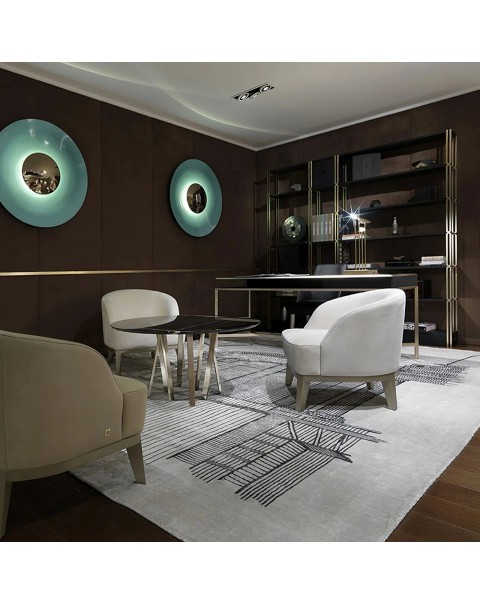 Light luxury post-modern designer ceiling lamp entryway bedroom bedside decorative round background wall personalised flying saucer wall lamps