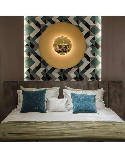 Light luxury post-modern designer ceiling lamp entryway bedroom bedside decorative round background wall personalised flying saucer wall lamps