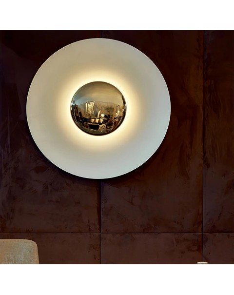 Light luxury post-modern designer ceiling lamp entryway bedroom bedside decorative round background wall personalised flying saucer wall lamps