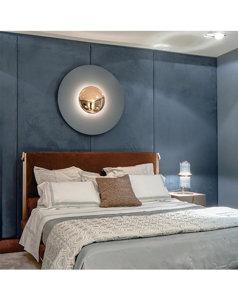 Light luxury post-modern designer ceiling lamp entryway bedroom bedside decorative round background wall personalised flying saucer wall lamps