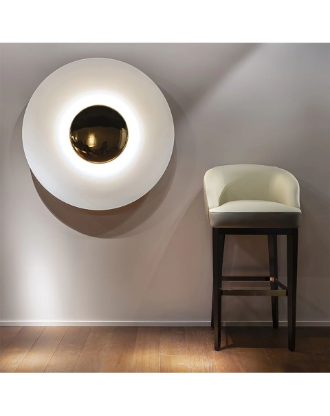 Light luxury post-modern designer ceiling lamp entryway bedroom bedside decorative round background wall personalised flying saucer wall lamps