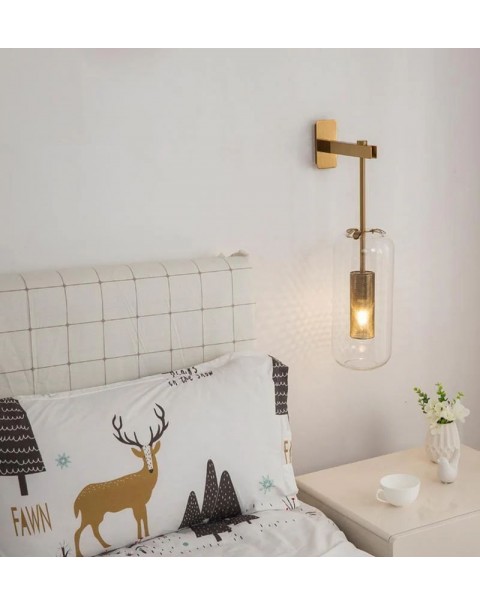Post-modern minimalist chandelier light luxury villa bedroom bedside lamp living room background long wall light