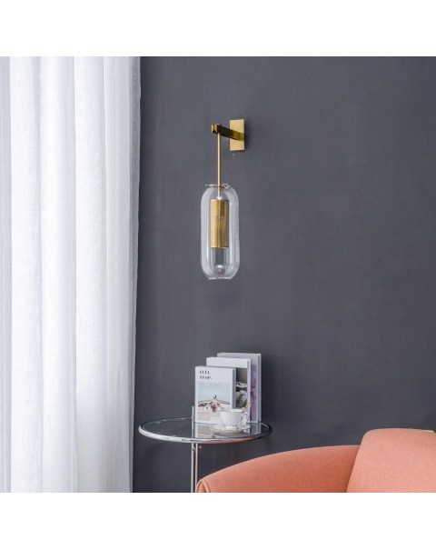 Post-modern minimalist chandelier light luxury villa bedroom bedside lamp living room background long wall light