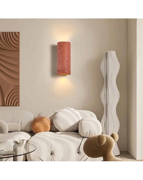 Wabi-sabi style wall lamp living room back wall double head bedroom bedside lamp Scandinavian antique style study room folk hostel master bedroom light