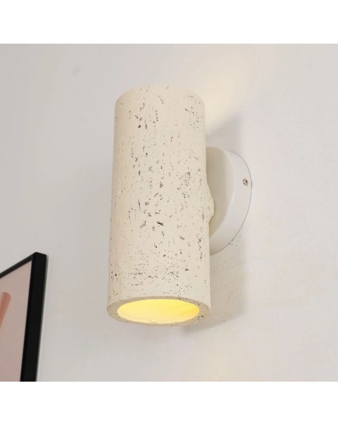 Wabi-sabi style wall lamp living room back wall double head bedroom bedside lamp Scandinavian antique style study room folk hostel master bedroom light