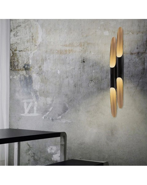 Modern simple slant mouth bamboo tube wall lamp living room background wall creative aisle staircase double head bedroom bedside wall light