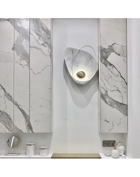 Modern light luxury creative living room bedroom bedside wall lamps aisle study room model room art marble grain lamps and lanterns