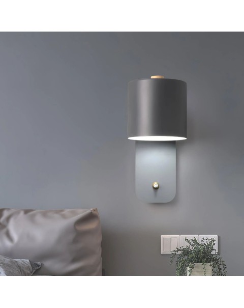 Scandinavian modern simple bedside lamp bedroom macaron creative personality background wall led with switch net red wall light