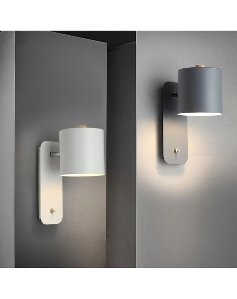 Scandinavian modern simple bedside lamp bedroom macaron creative personality background wall led with switch net red wall light