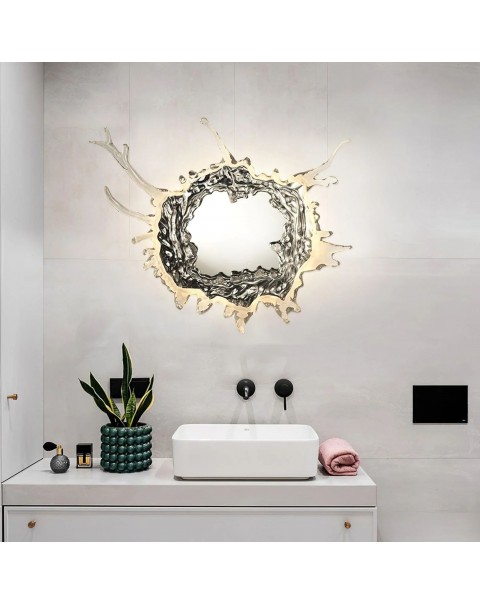 Netflix art Rui water mirror living room wall lamp entryway decorative water flower dressing mirror sub lamp hotel villa ambient light