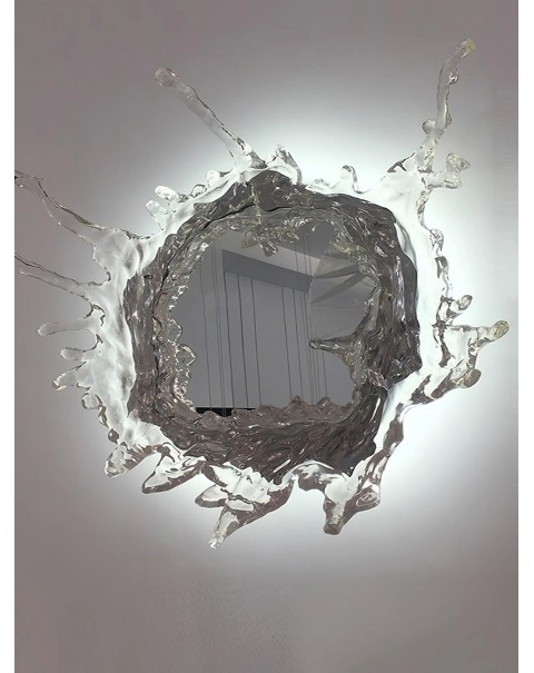 Netflix art Rui water mirror living room wall lamp entryway decorative water flower dressing mirror sub lamp hotel villa ambient light