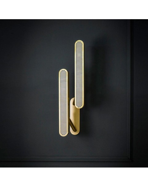 Post-modern wall lamp Hong Kong-style light luxury living room background wall lamp creative copper simple designer bedroom bedside lamps