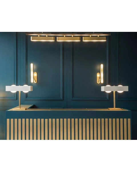 Post-modern wall lamp Hong Kong-style light luxury living room background wall lamp creative copper simple designer bedroom bedside lamps
