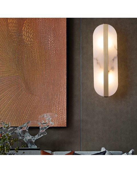 Light luxury copper wall lamp living room background wall marble post-modern minimalist designer creative bedroom study bedside lamps