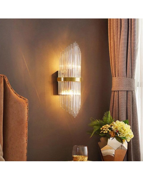 Post-modern crystal wall lamp light luxury creative personality living room background wall bedroom bedside hotel aisle sample room lamps