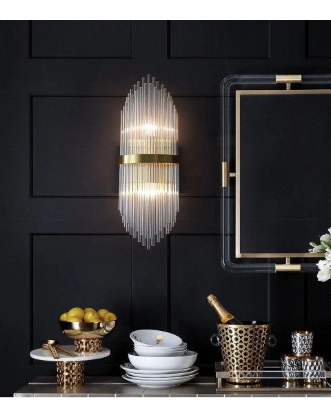 Post-modern crystal wall lamp light luxury creative personality living room background wall bedroom bedside hotel aisle sample room lamps