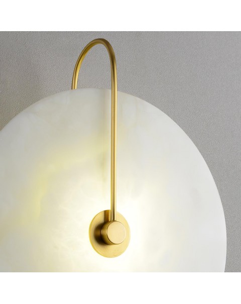 Scandinavian marble modern minimalist bedside lamp full copper new Chinese bedroom creative background wall living room aisle wall lamps