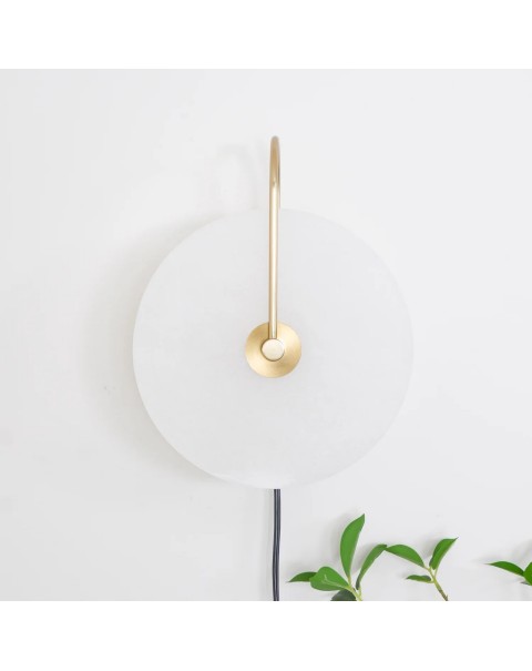Scandinavian marble modern minimalist bedside lamp full copper new Chinese bedroom creative background wall living room aisle wall lamps