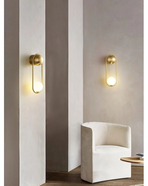 Minimalist all copper wall lamp Scandinavian light luxury minimalist aisle corridor light modern minimalist room bedroom bedside wall lamps