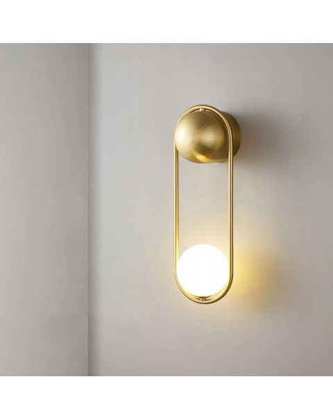 Minimalist all copper wall lamp Scandinavian light luxury minimalist aisle corridor light modern minimalist room bedroom bedside wall lamps