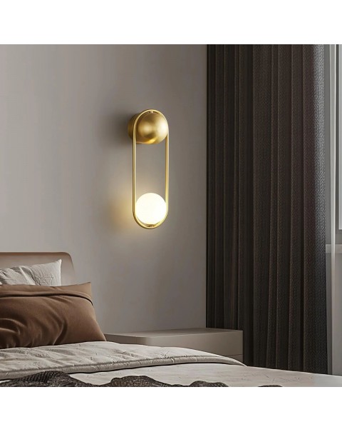 Minimalist all copper wall lamp Scandinavian light luxury minimalist aisle corridor light modern minimalist room bedroom bedside wall lamps