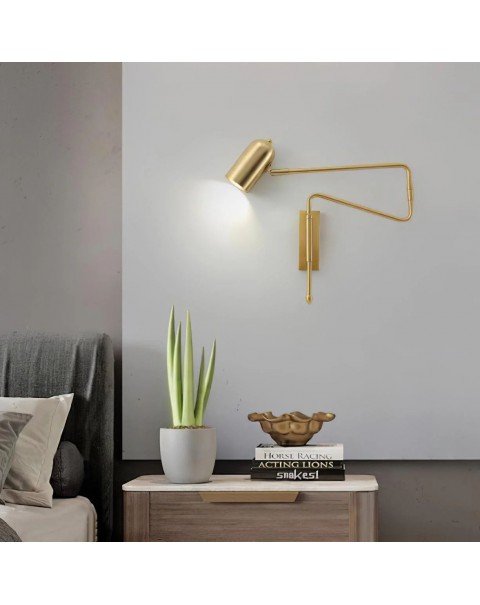Netflix bedside lamp wall lamp bedroom Scandinavian rocker arm with switch long arm long pole folding telescopic stretchable reading light