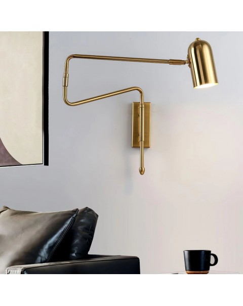 Netflix bedside lamp wall lamp bedroom Scandinavian rocker arm with switch long arm long pole folding telescopic stretchable reading light