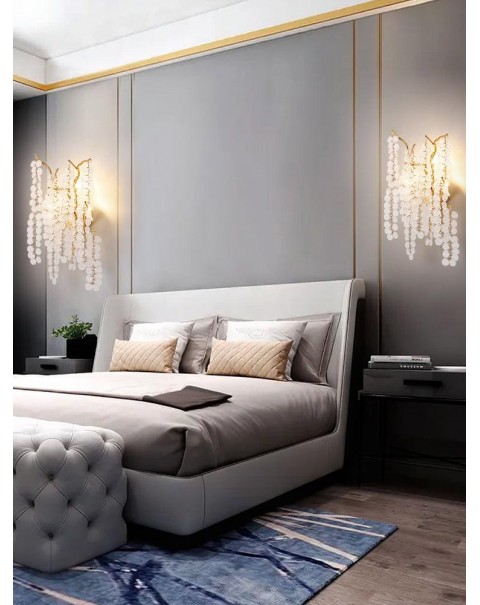 Light luxury money tree branch living room crystal wall lamp villa hall lamps art atmospheric high-grade dining room bedroom light decoration